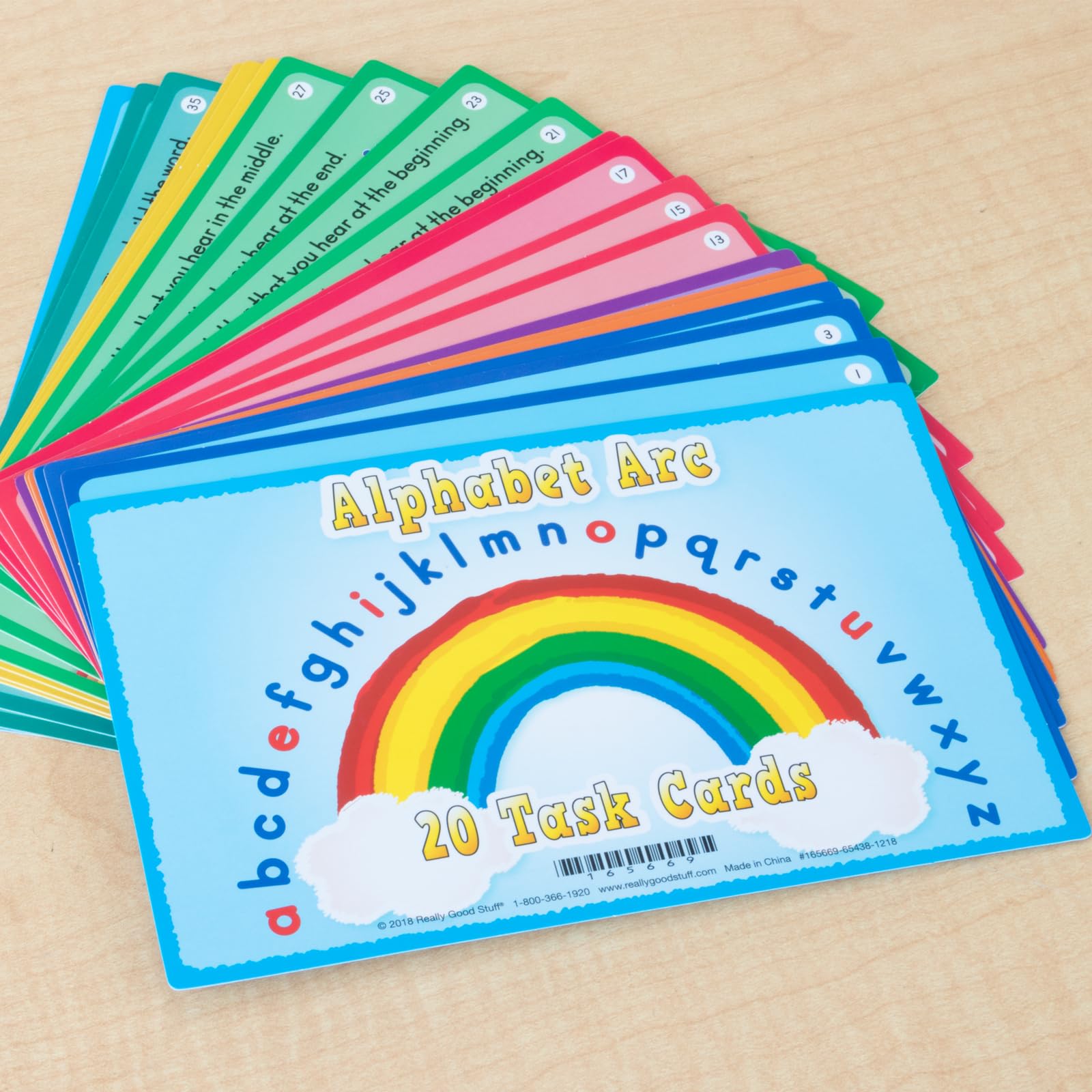 Alphabet Arc Task Cards for Kids - 20 Phonics Learning Cards for Classroom & Homeschool Reading Activities | ABC Letter Recognition & Early Literacy Practice