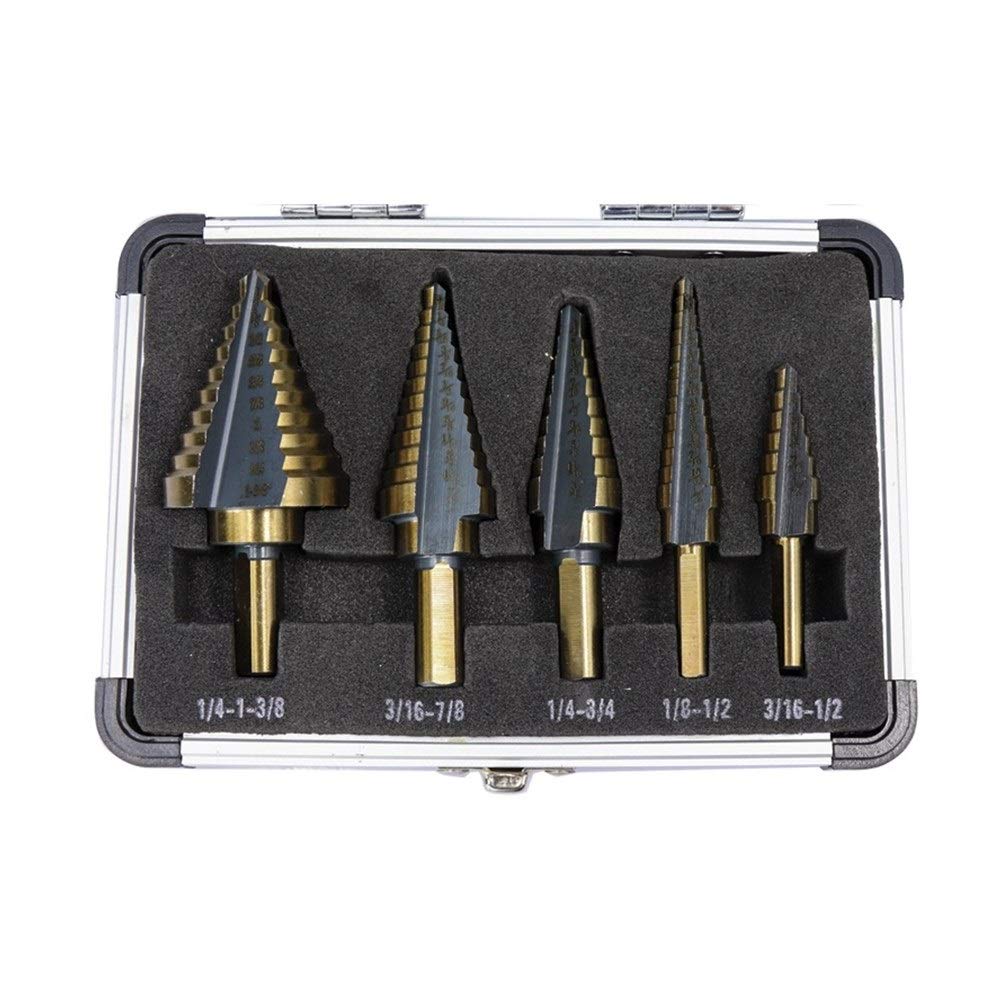 High-Speed Steel Step Drill Bits Set - Cobalt Coated Step Drill for Metal, Wood, Plastic - Multi-Size Hole Milling & Core Drilling Kit (Drill Bit & Punch Included) - Perfect for DIY Projects, Home Repairs & Metalworking