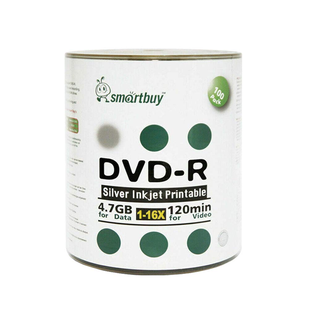 1000 Pack DVD-R 4.7GB 16x Silver Printable Inkjet Blank Record Discs - Bulk 1000pk for Data Storage, Video Recording & Archiving | Ideal for Home, Office & Professional Use
