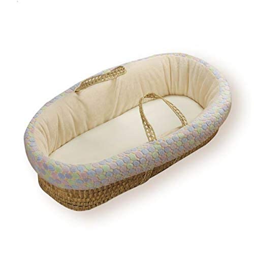 Soft Minky Moses Basket for Baby Dolls - Ecru Color | Perfect for Pretend Play, Nursery Decor & Gift Giving