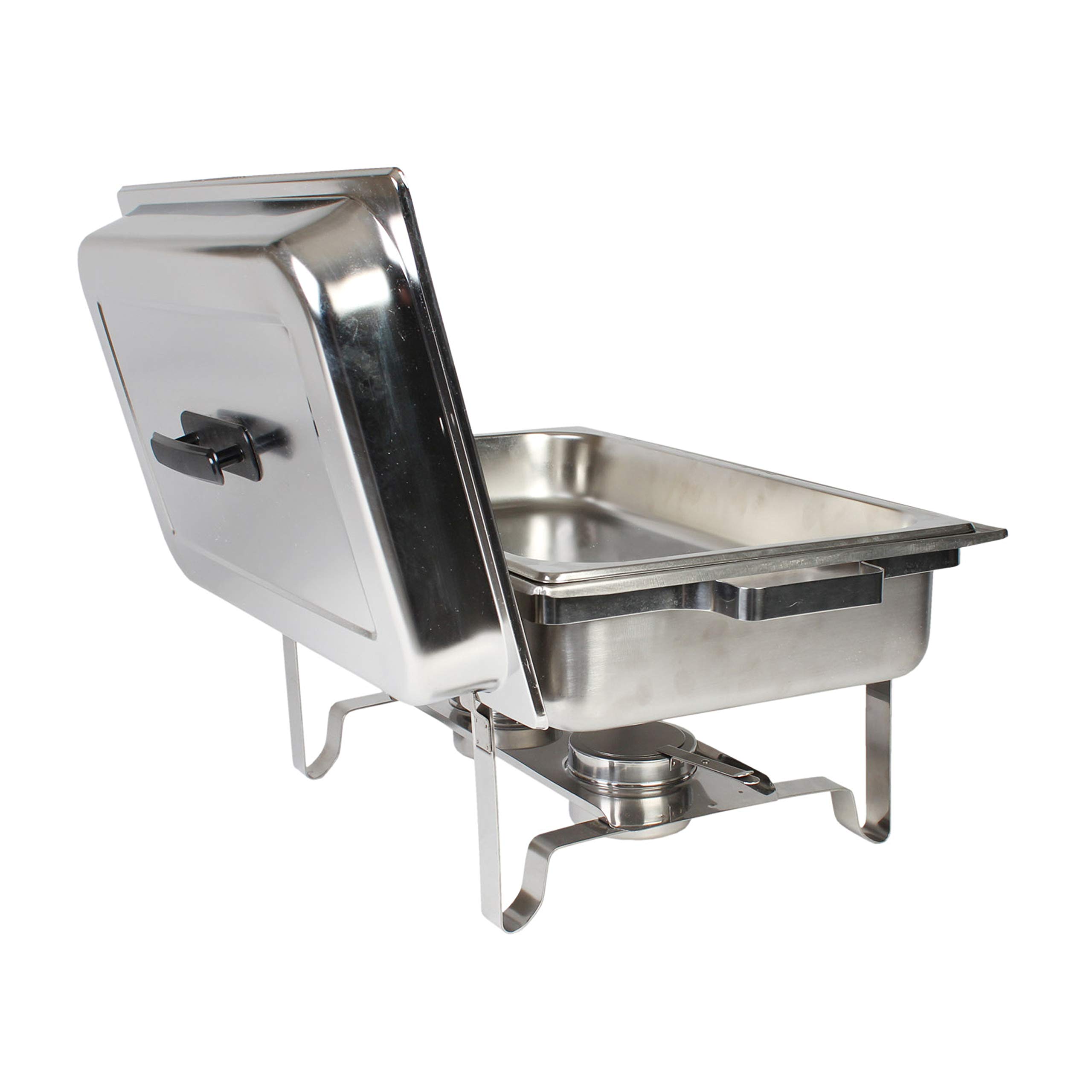Thunder Group 8 Quart Stainless Steel Chafer Warmer with 2 Free Fuel Cans - Full Size Buffet Food Warmer for Catering, Parties & Events