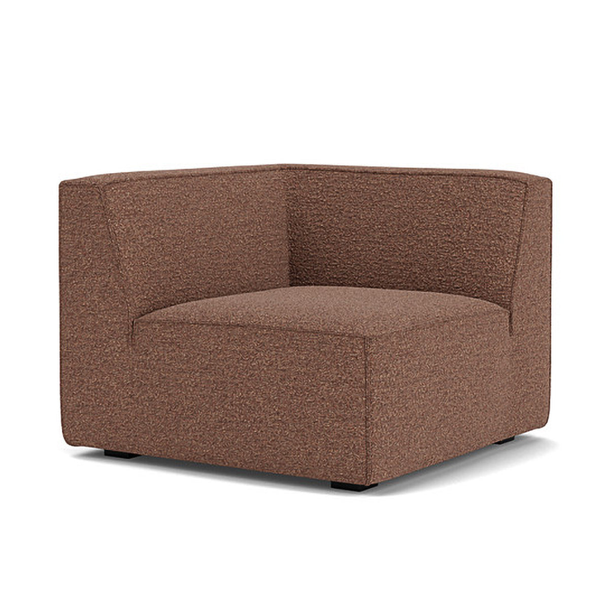 Dane Boucle 1 Seater Right Corner Modular Sofa - Modern Accent Chair for Small Spaces, Living Room, Apartment & Office - Soft Upholstered Lounge Seating with Comfortable Back Support