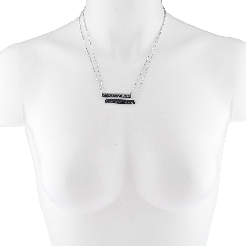 Best Friends Necklace Set - Silver Tone 