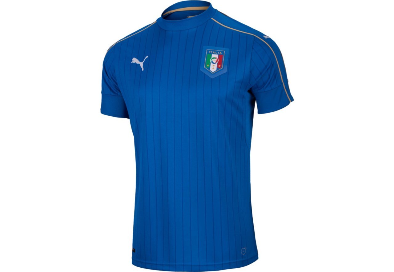 Puma Boys FIGC Italy Kids Home Replica Jersey - Official Soccer Uniform for Youth Football Games & Fan Support
