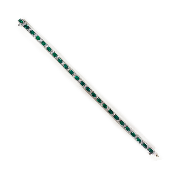 14K White Gold Emerald Bracelet for Women - Elegant Green Gemstone Jewelry Gift for Birthday, Anniversary & Special Occasions