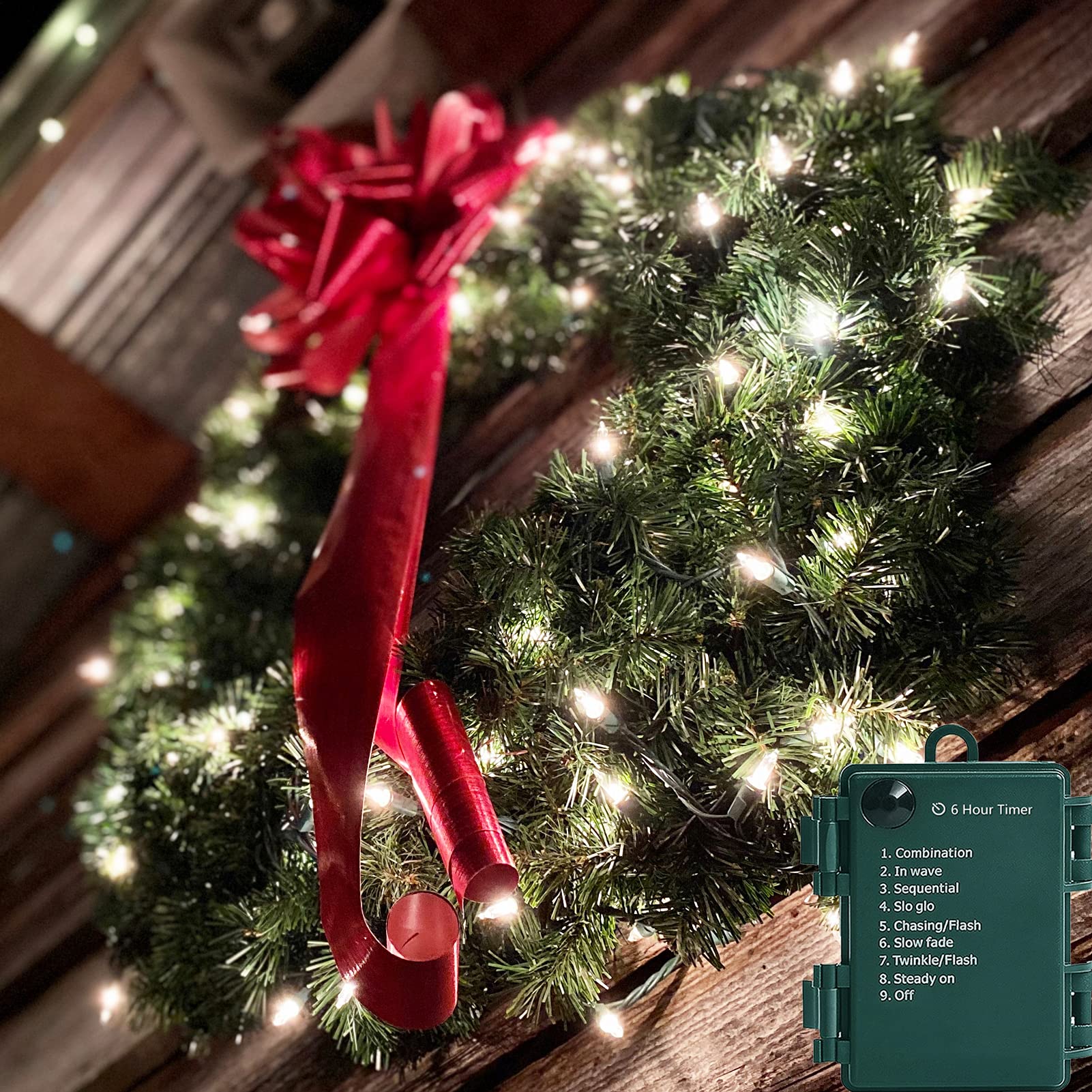 50 LED Battery Operated Christmas String Lights with Auto-Timer & 8 Lighting Modes - Warm White Mini Fairy Lights for Holiday Wreaths, Party Decor, Wedding, Garden, Home, and Indoor/Outdoor Decoration