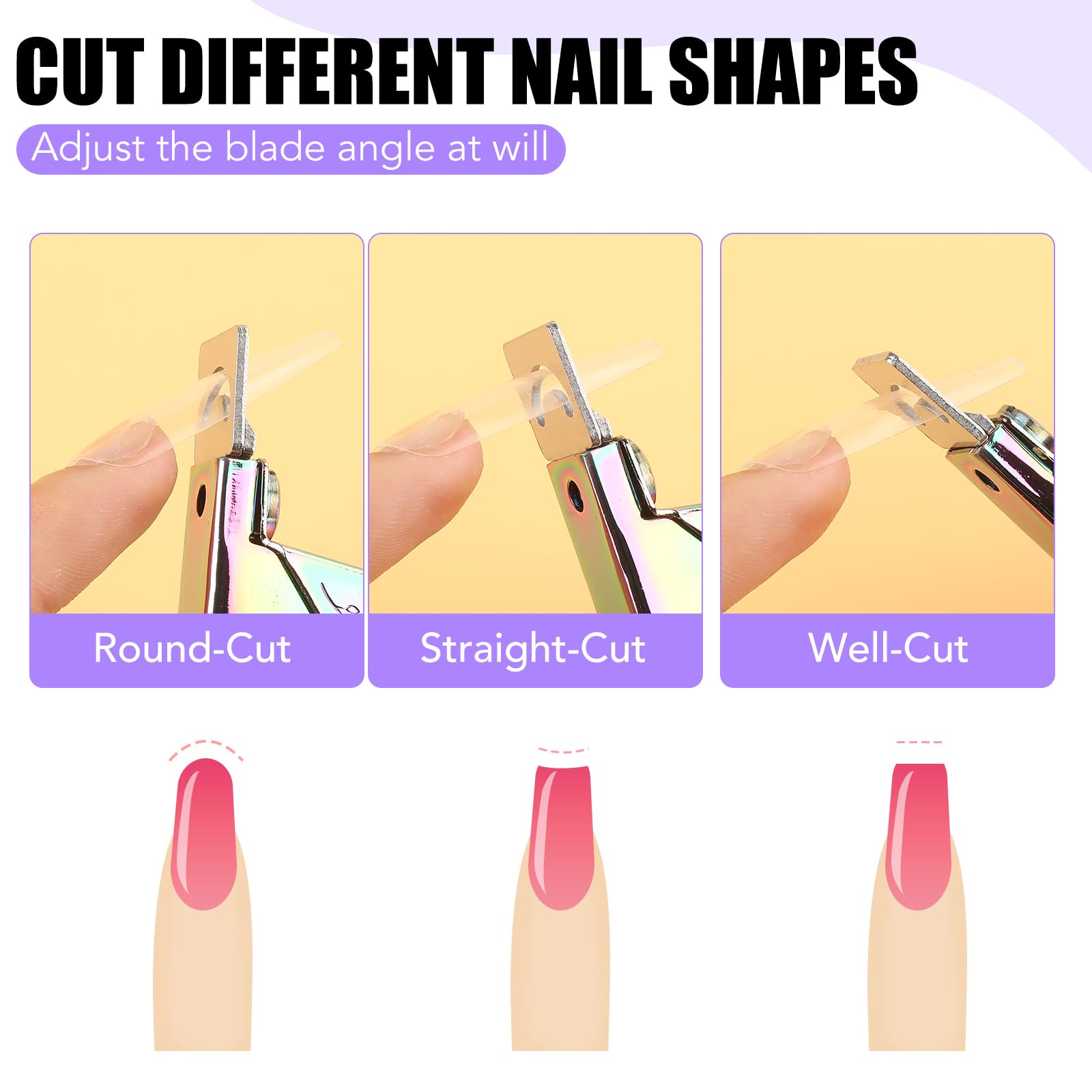 2-Pack Stainless Steel False Nail Clippers with 15PCS Small Magnets - Professional Acrylic Nail Cutter for Home Salon & Nail Art (Rainbow/Pink) - Perfect for Manicures, DIY Nail Care & Beauty Professionals