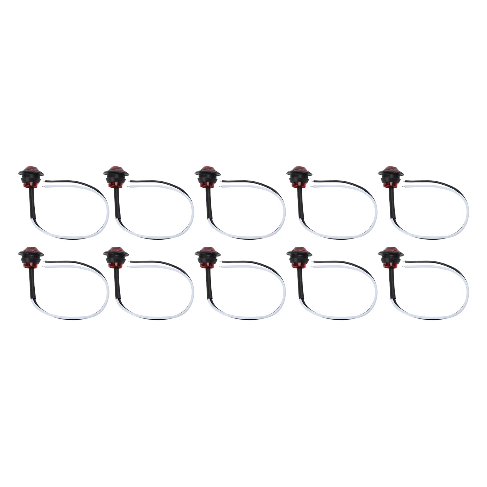 Tbest 10pcs Round Side Marker Lights - 12V 3SMD High Brightness LED Lights for Cars, Trailers & Trucks | Waterproof Small Lamps for Vehicle Safety & Night Visibility
