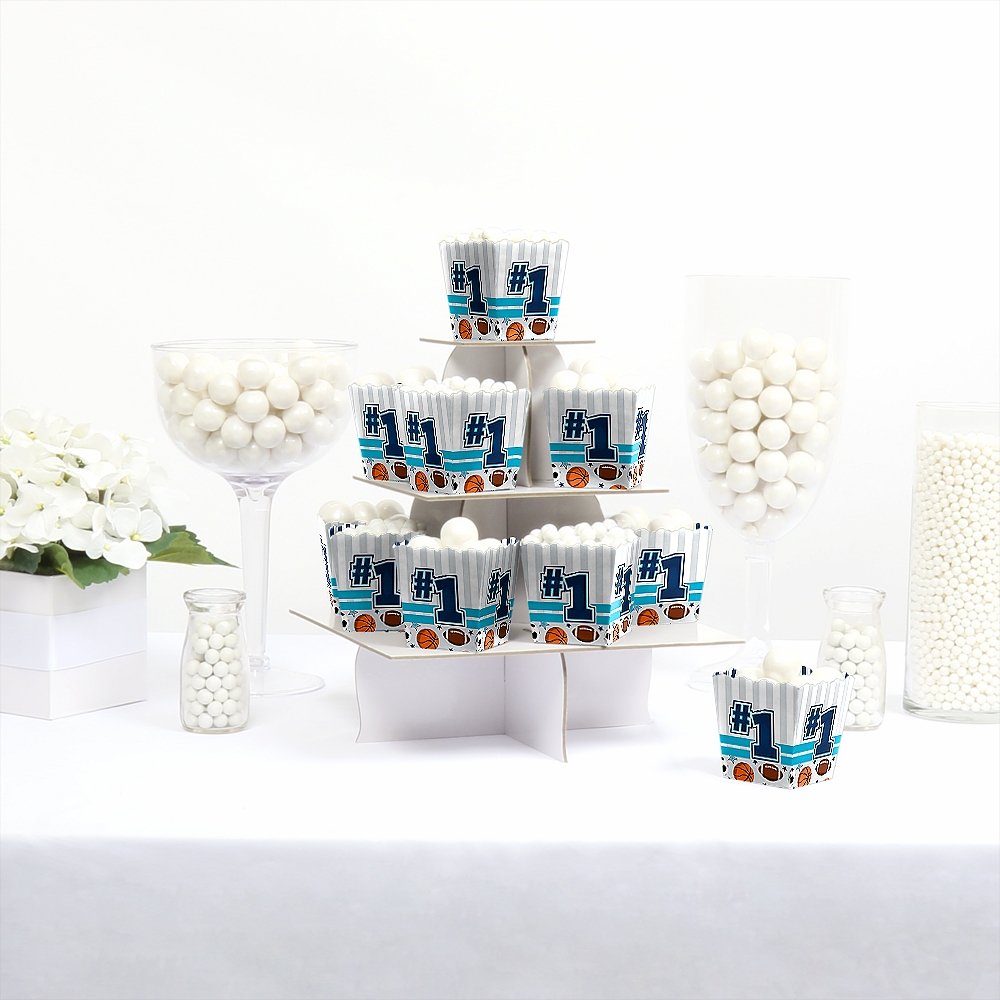 Go, Fight, Win Sports Party Mini Favor Boxes - Set of 12 Candy Treat Boxes for Baby Showers & Birthday Parties - Perfect for Game Day Celebrations & Team Events