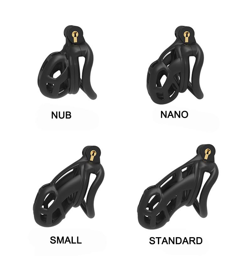 Cobra Male Chastity Cage 2.0 - Resin Cock Cage with 4 Adjustable Rings | Lightweight Penis Bondage Device for Men | BDSM Sex Toy for Couples Play, Locktober & Long-Term Wear (Small Size)