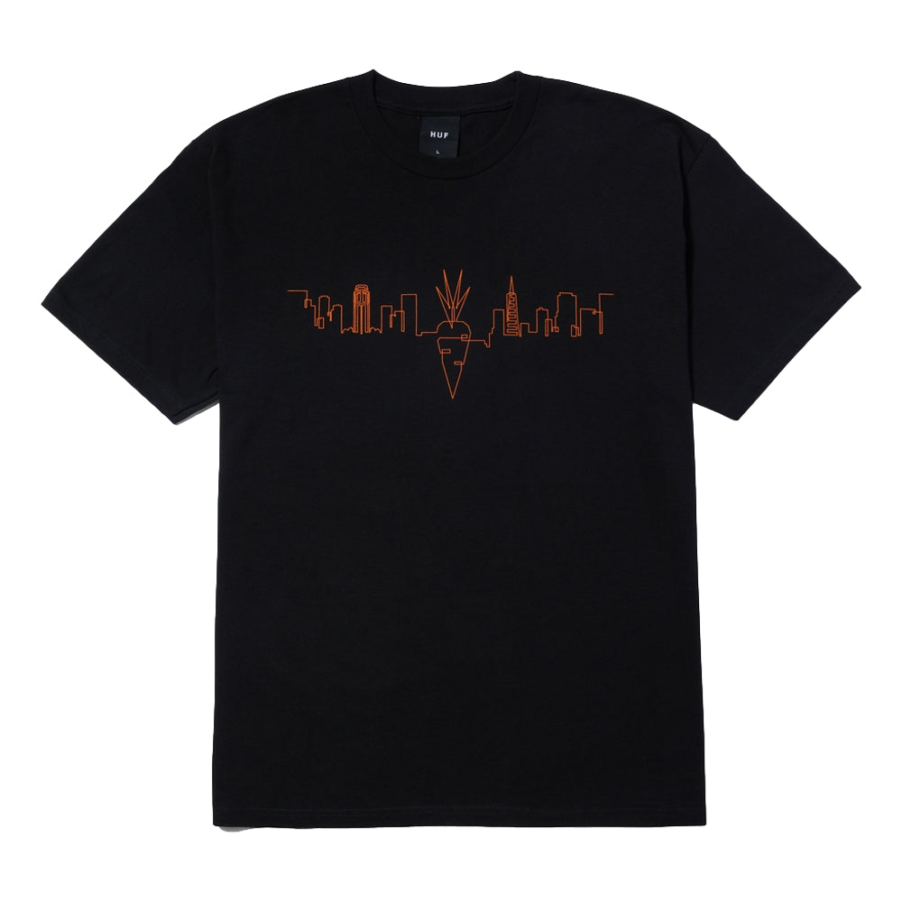 HUF x Carrots Skyline Short Sleeve T-Shirt - Black | Men's Streetwear Tee for Casual Wear & Urban Fashion