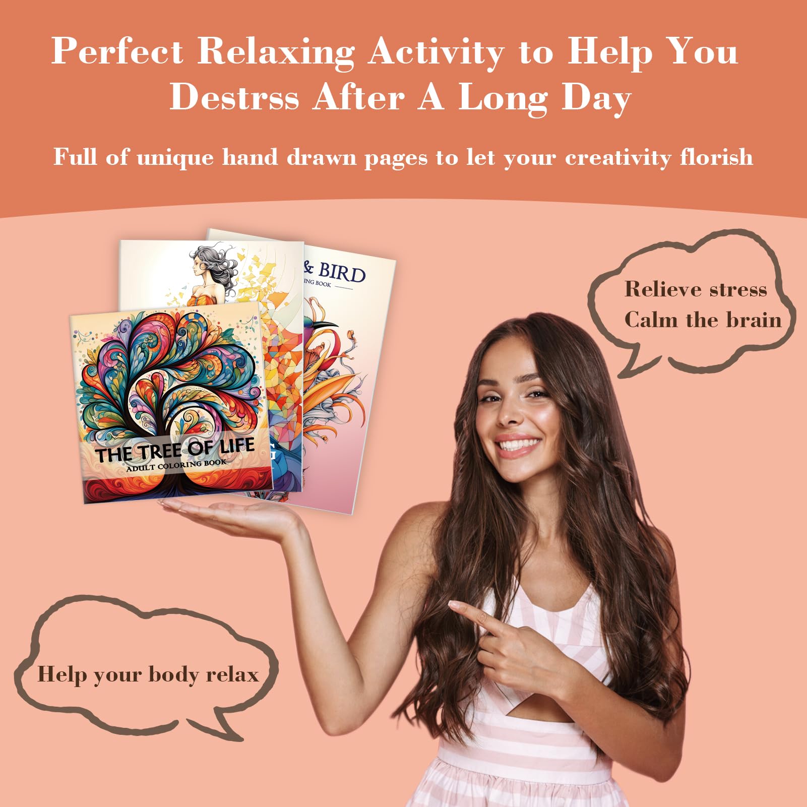 Premium Adult Coloring Books Set of 3 - 96 Pages Stress Relief & Mindfulness Coloring Books for Women, Anxiety Relief & Relaxation - Perfect for Meditation, Art Therapy & Creative Gift Ideas
