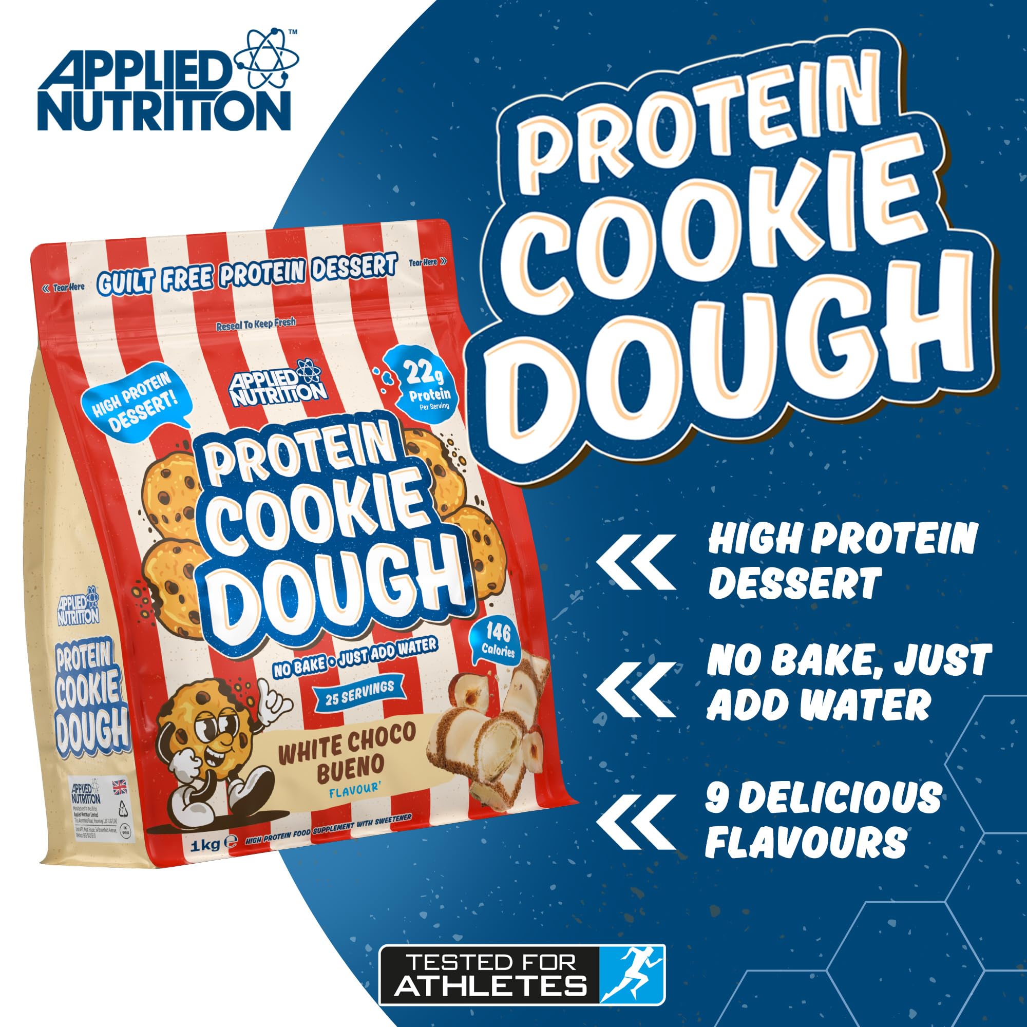 Applied Nutrition Protein Cookie Dough 1kg - High Protein Snack for Fitness & Weight Loss | Perfect for Post-Workout Recovery & Healthy Dessert