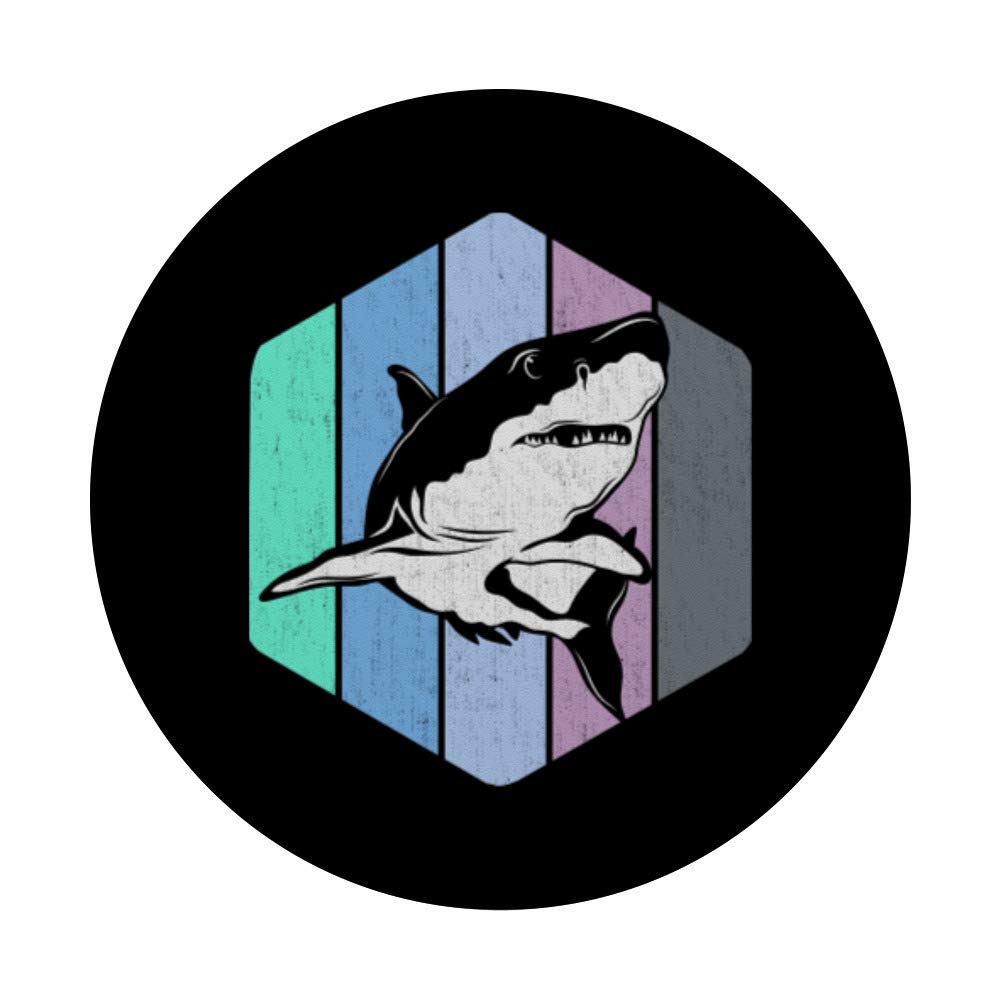 Vintage Shark Design PopSockets Phone Grip & Stand - Expandable Phone Holder for iPhone, Samsung, Tablets - Perfect for Gaming, Watching Videos & Taking Selfies