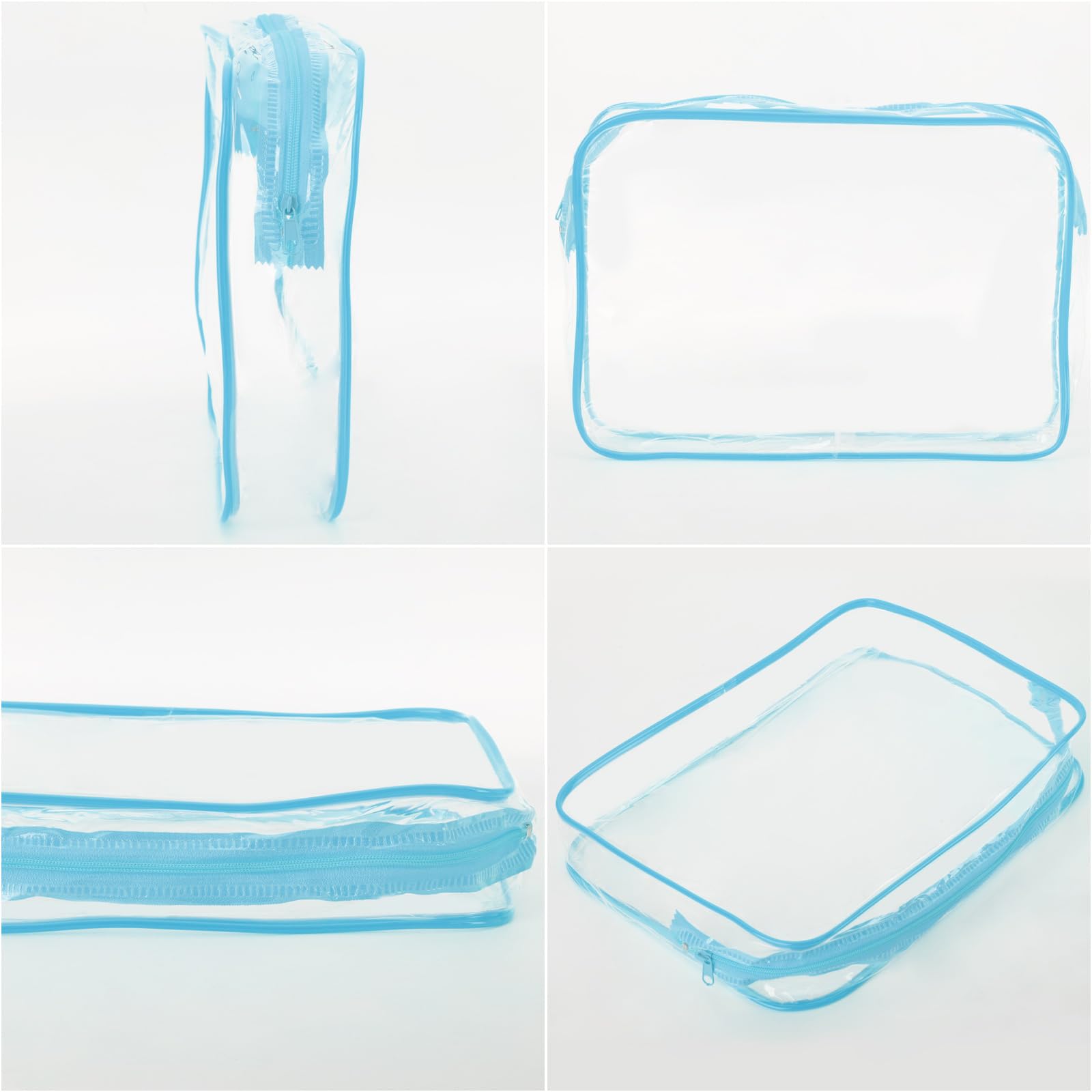 Tbestmax 10 Pack Clear Cosmetic Bags - Waterproof Makeup Organizer for Travel, TSA Approved Toiletry Bags - Perfect for Airports, Gym & Daily Essentials Storage