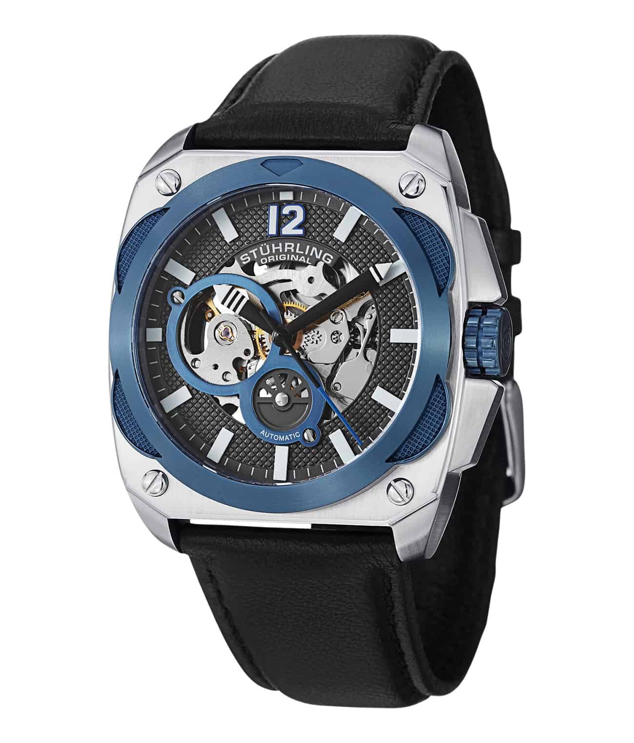 Black Dial / Silver Case / Black Leather Strap Tang Buckle