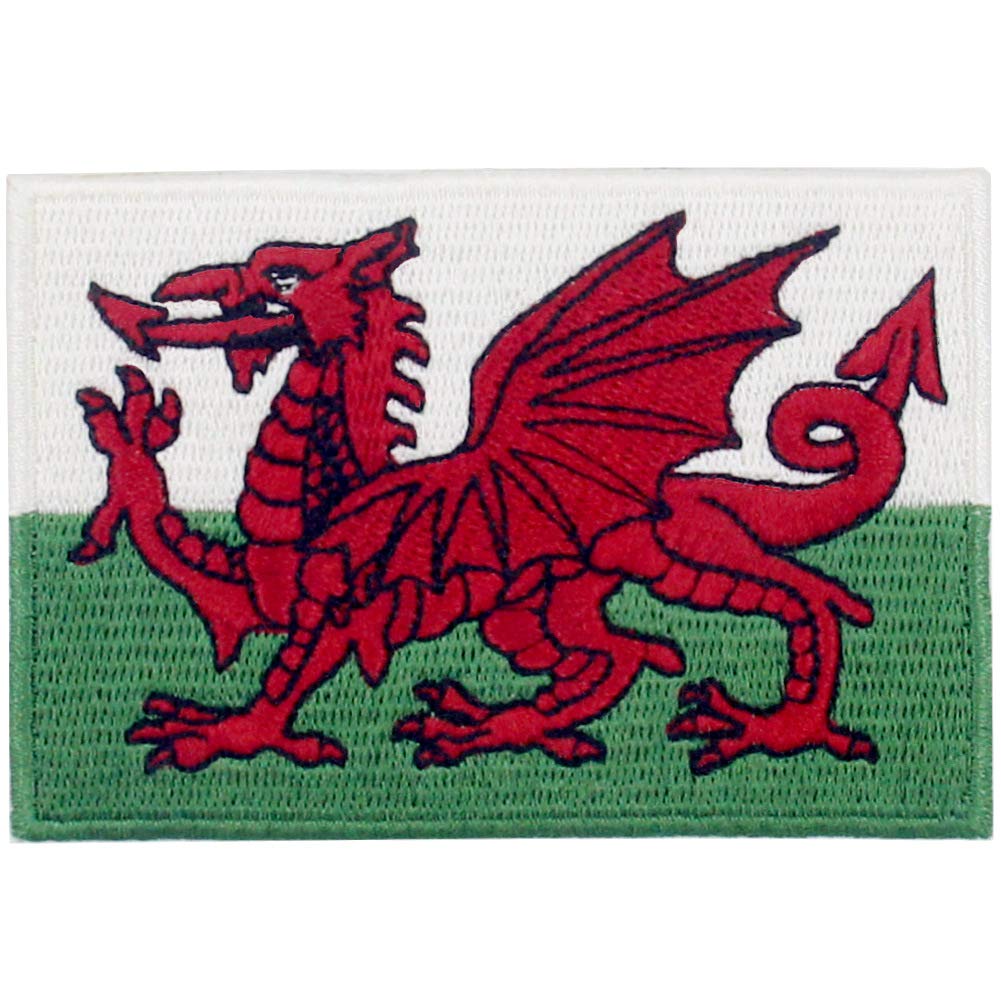 Wales Flag Patch - Embroidered Welsh Applique for Iron On or Sew On - Perfect for Backpacks, Jackets, and DIY Crafts