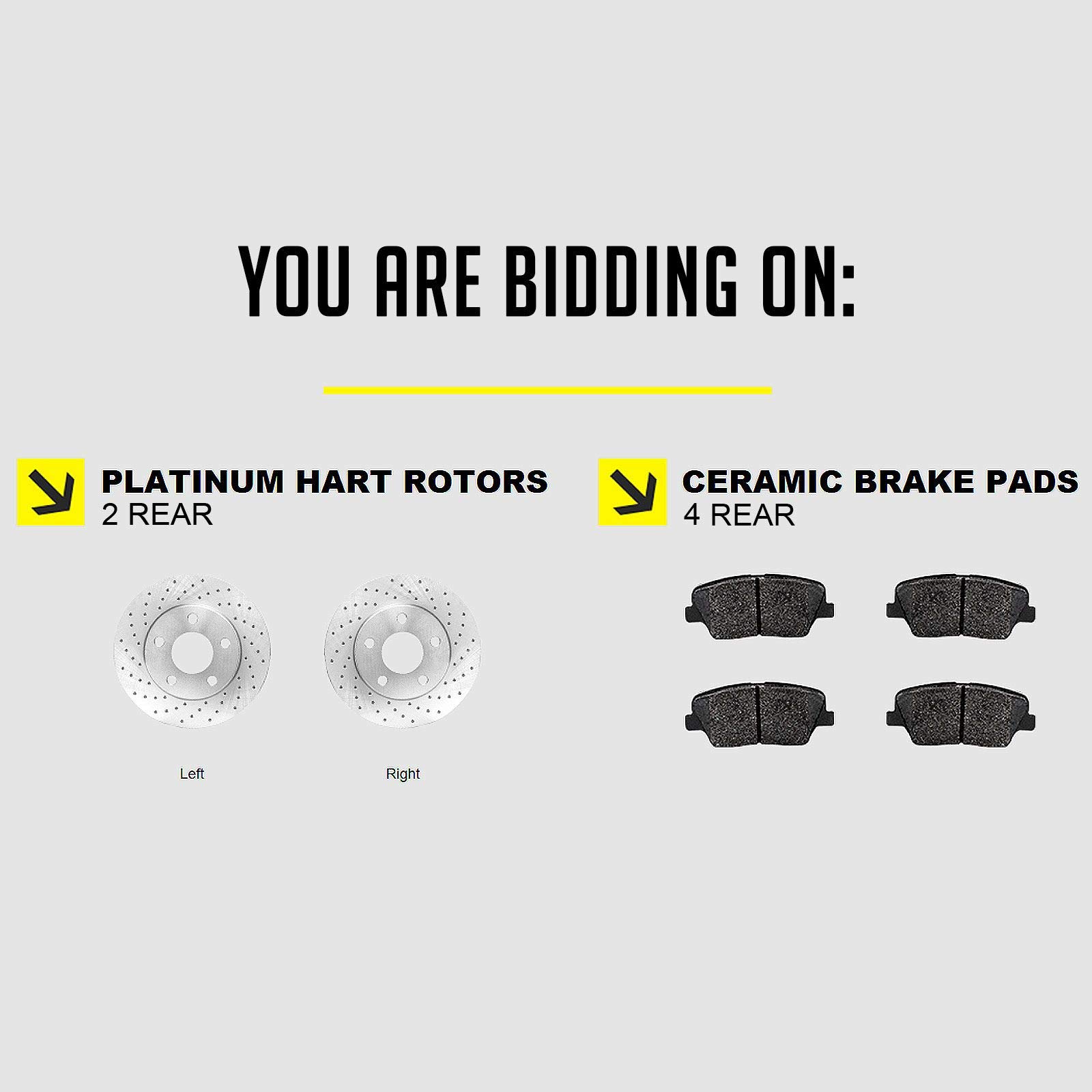 Hart Rear Drilled & Slotted Brake Rotors with Ceramic Brake Pads - PHXR.02090.02 | High-Performance Braking for Trucks, SUVs & Performance Cars | Ideal for Towing, Off-Roading & Daily Commuting