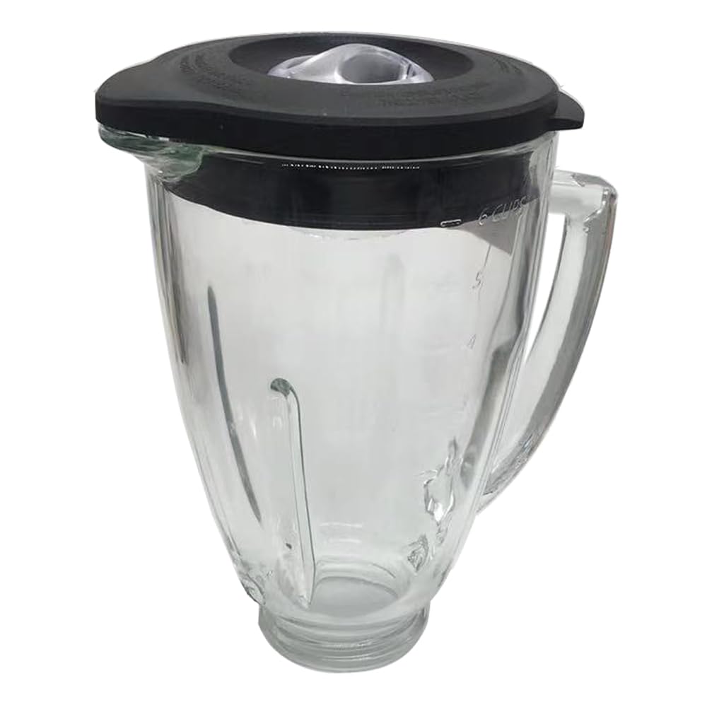 Joystar 6-Cup Glass Blender Jar with Stainless Steel Ice Crushing Blade - Dishwasher Safe, Bottom Cap Included - Compatible with Oster Blenders 006803-000-NP0, 006803-000-N01, 006811-C00-NP0 - Perfect for Smoothies, Cocktails & Frozen Drinks