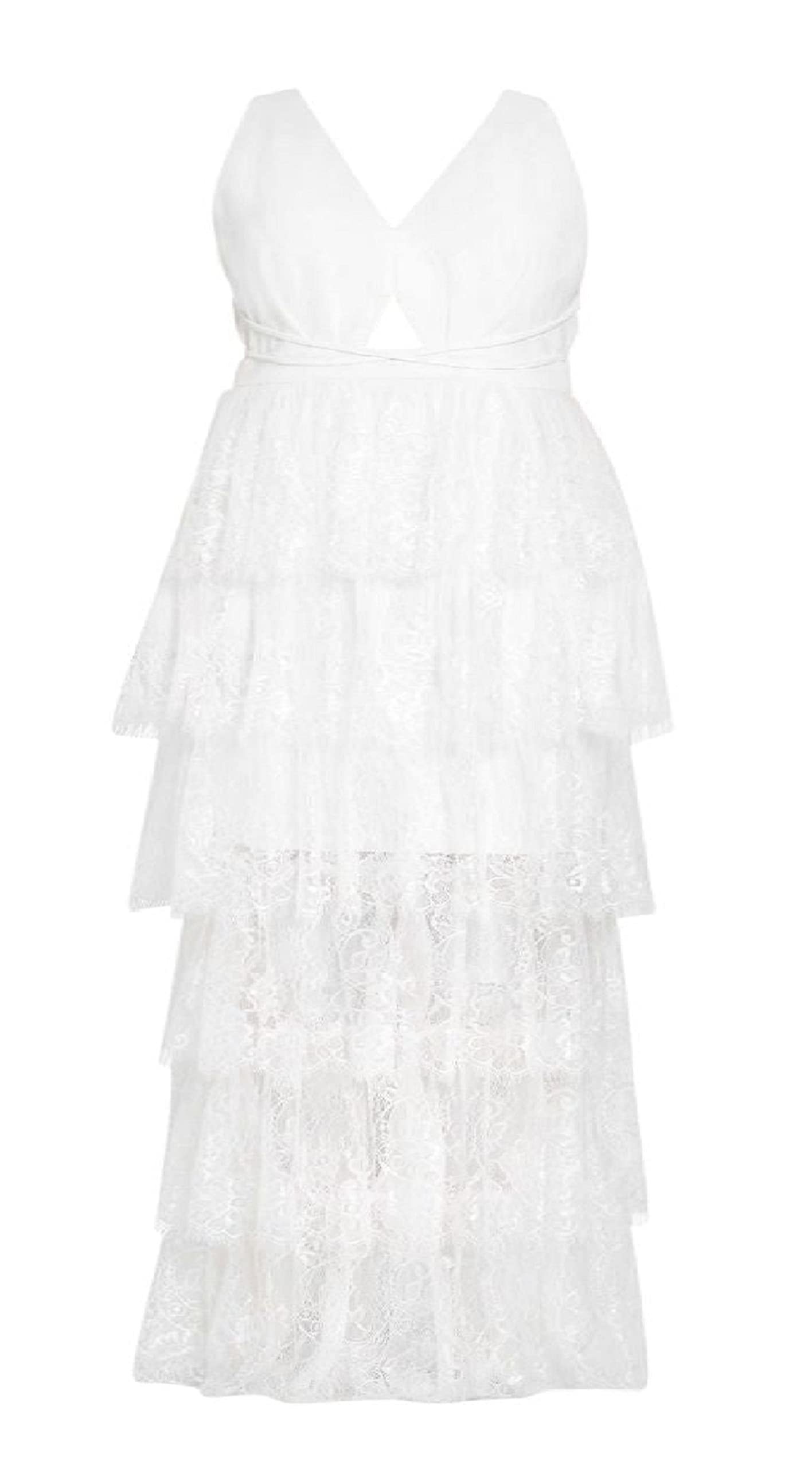 Clarise White Lace Maxi Dress for Women - Elegant Flowy Summer Wedding Guest Dress | Perfect for Beach Parties, Bridal Showers & Formal Events
