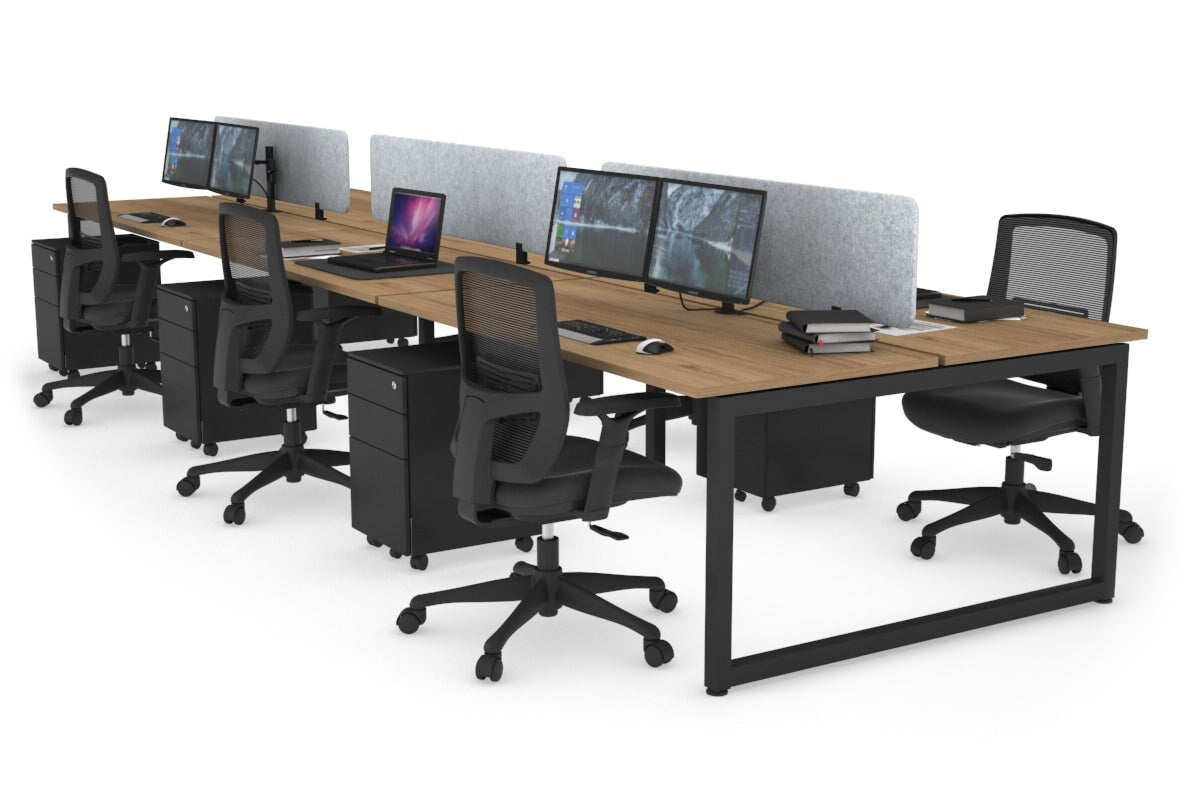 Quadro Loop Legs 6-Person Office Workstation Desk [1800L x 700W] - Modern Collaborative Workspace Solution for Team Projects & Open Office Layouts