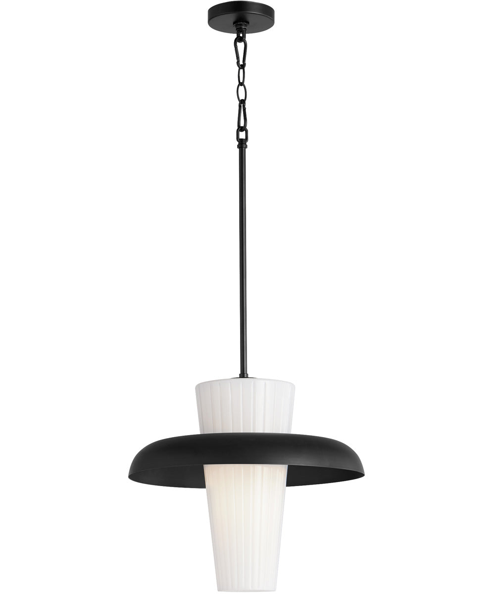 1 Light Pendant Light Fixture in Matte Black - Modern Hanging Light for Kitchen Island, Dining Room, or Bedroom
