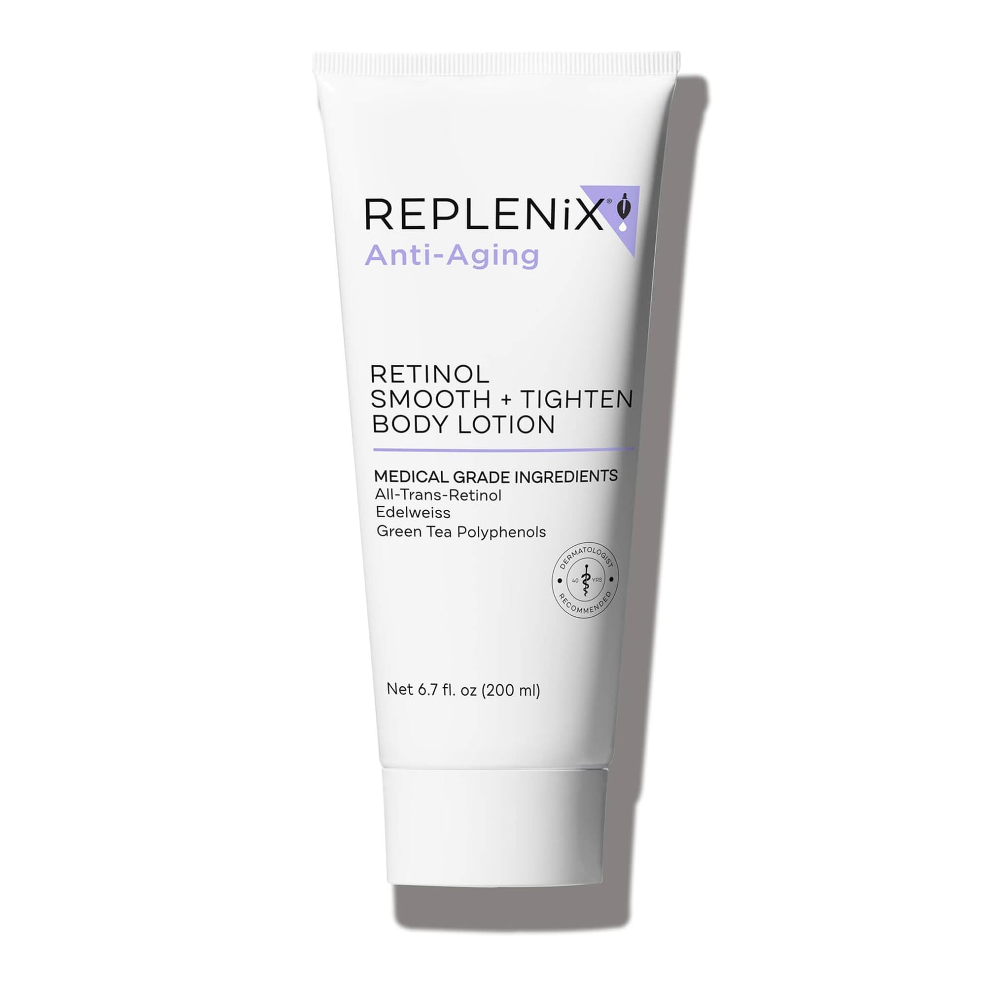 Replenix Retinol Smooth & Tighten Body Lotion - Medical Grade Anti-Aging Brightening Cream for Cellulite & Sagging Skin - 6.7 fl oz - Perfect for Nighttime Skincare Routine & Dry Skin Relief