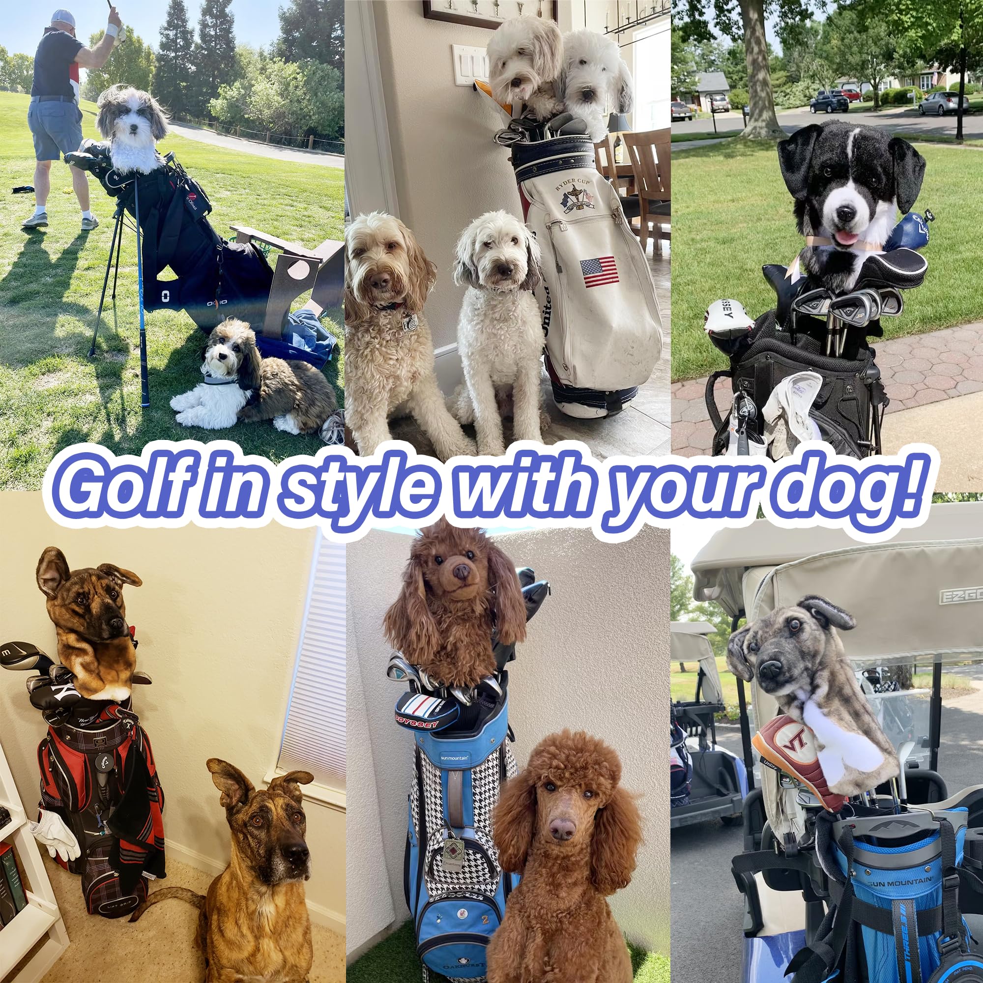 Custom Golf Driver Head Cover - Personalized & Lifelike Pet Design (Dog, Cat, etc.) for Golf Club Protection | Great Gift for Golf Lovers | Perfect for Course Play, Driving Range & Club Storage