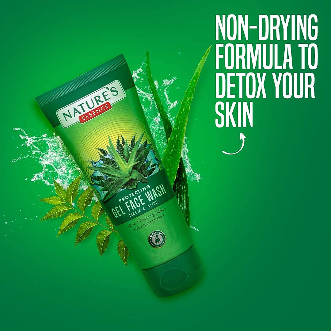 Organic Neem & Aloe Vera Face Wash for Acne & Oily Skin - 60ml | Natural Cleanser for Clear & Glowing Skin | Perfect for Daily Skincare Routine & Travel