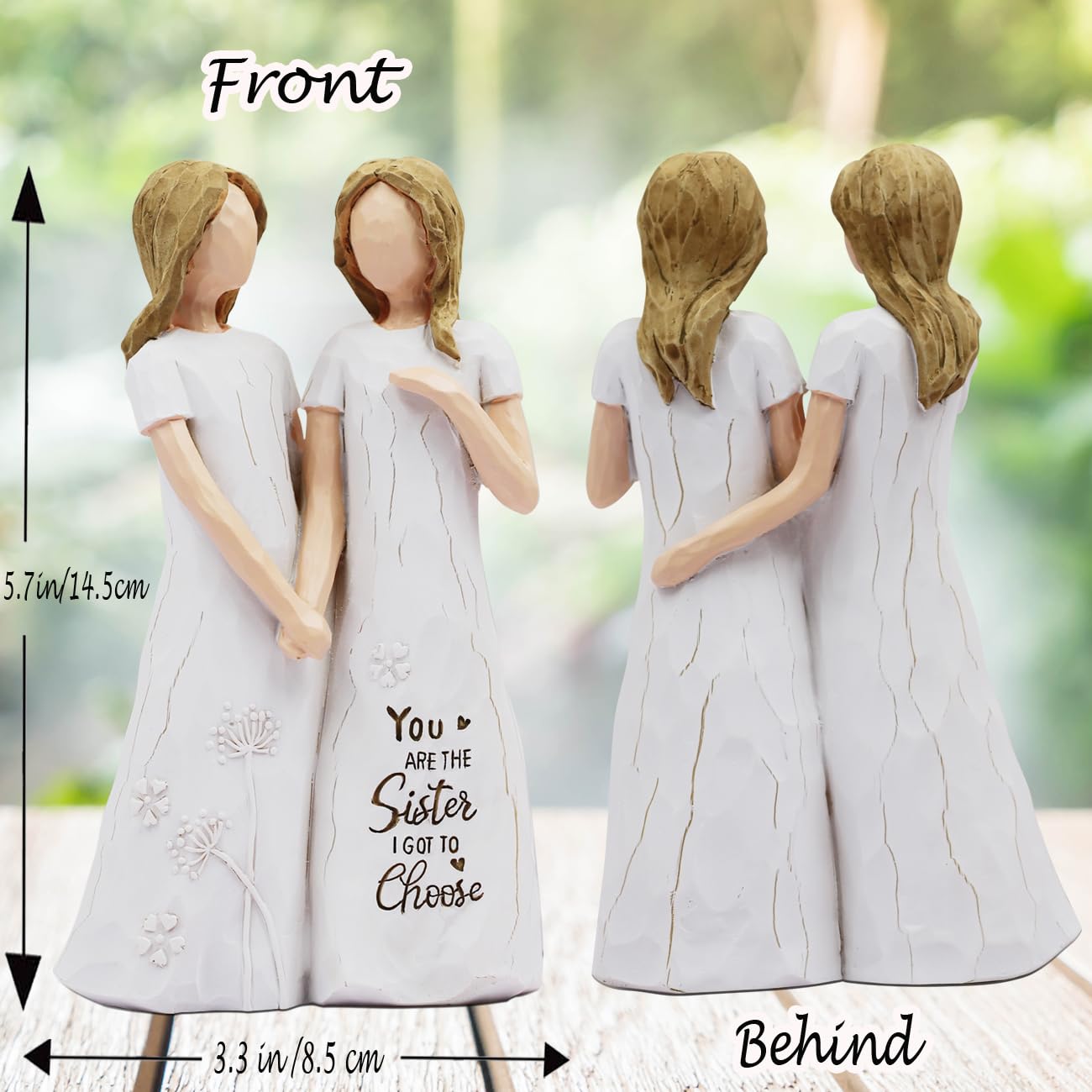 BORLESTA Hand-Painted Best Friend Figurine - Unique Birthday Gift for Women, Thoughtful Friendship Present for Sister & Bestie - Perfect for Home Decor, Office Desk, or Special Occasion Gift Giving