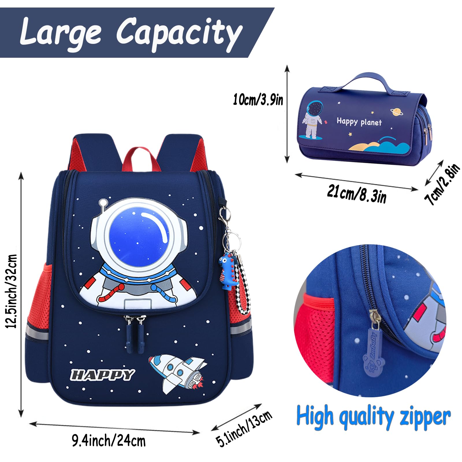 Kids Backpack for Boys 2-4 Years - Astronaut Themed School Backpack for Toddlers | Durable & Lightweight Mochila Para Niños | Perfect for Preschool, Daycare & Travel Adventures