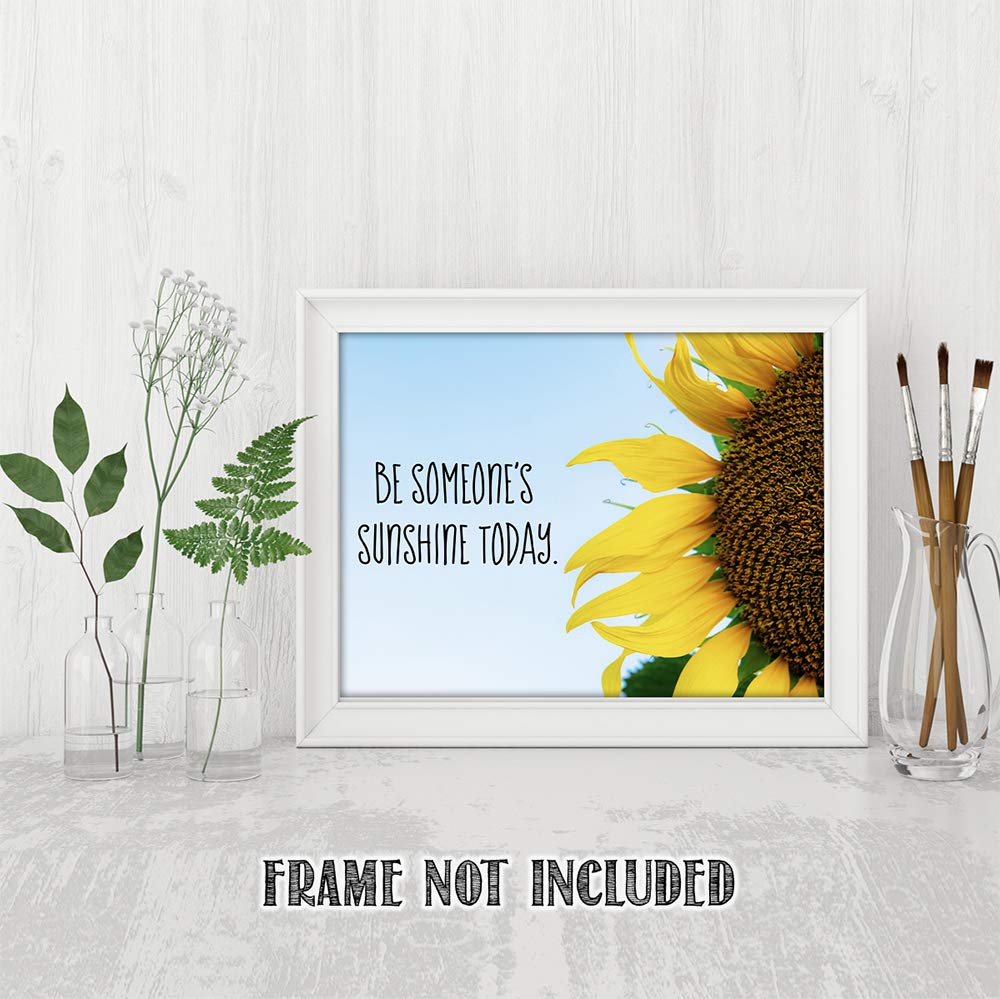 TJ Originals - Motivational Positive Wall Art with Inspiring Quotes, Daily Affirmations for Zen Living Room & Office Decor - Spiritual Modern Gifts for Women & Men - Perfect for Home, Workspace & Meditation Areas (Be Someone's Sunshine 1)
