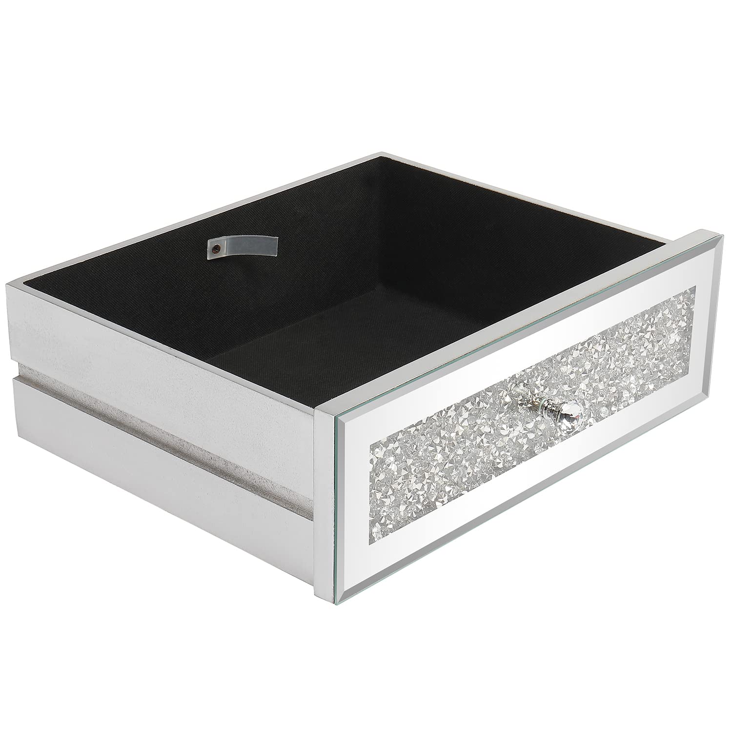 Modern Mirrored Console Table with 3 Drawers - Vanity Dressing Table, Sofa Side Table & Entryway Desk for Home Office, Bedroom & Hallway - Perfect for Makeup, Storage & Living Room Decor