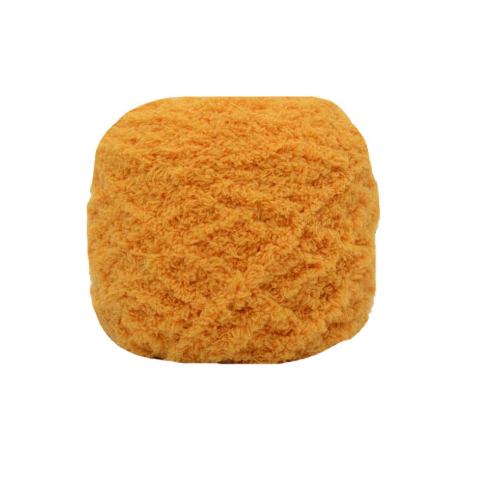 1KG Mustard Coral Fleece Yarn - Super Soft Fluffy Knitting & Crochet Yarn for DIY Blankets, Scarves, Hats, Sweaters & Bags - Perfect for Winter Crafts & Cozy Home Projects