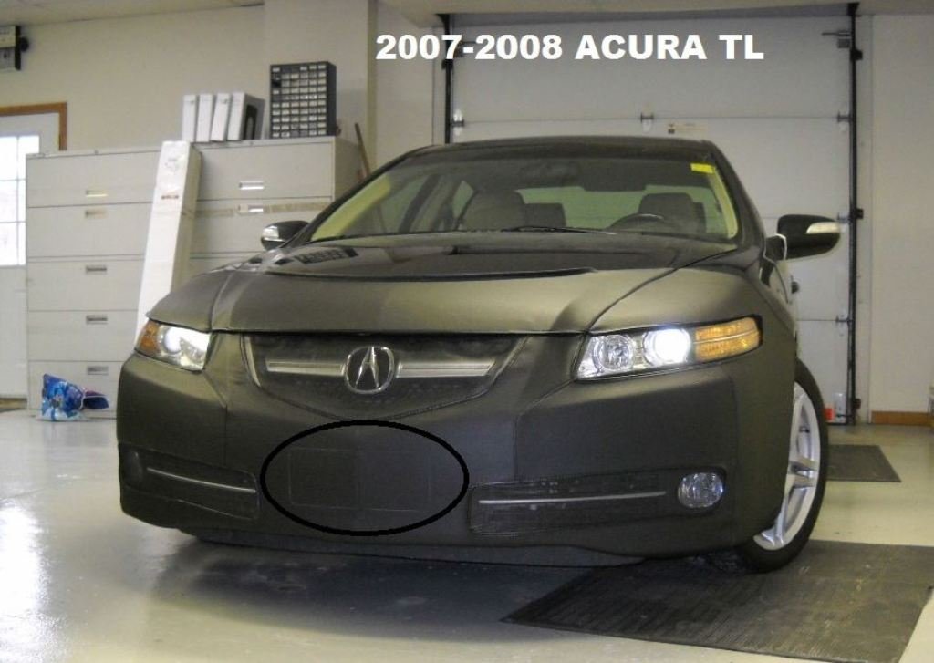 Lebra 2-Piece Front End Cover Black - Car Mask Bra for 2007-2008 Acura TL - Paint Protection for Highway Driving & Road Trips