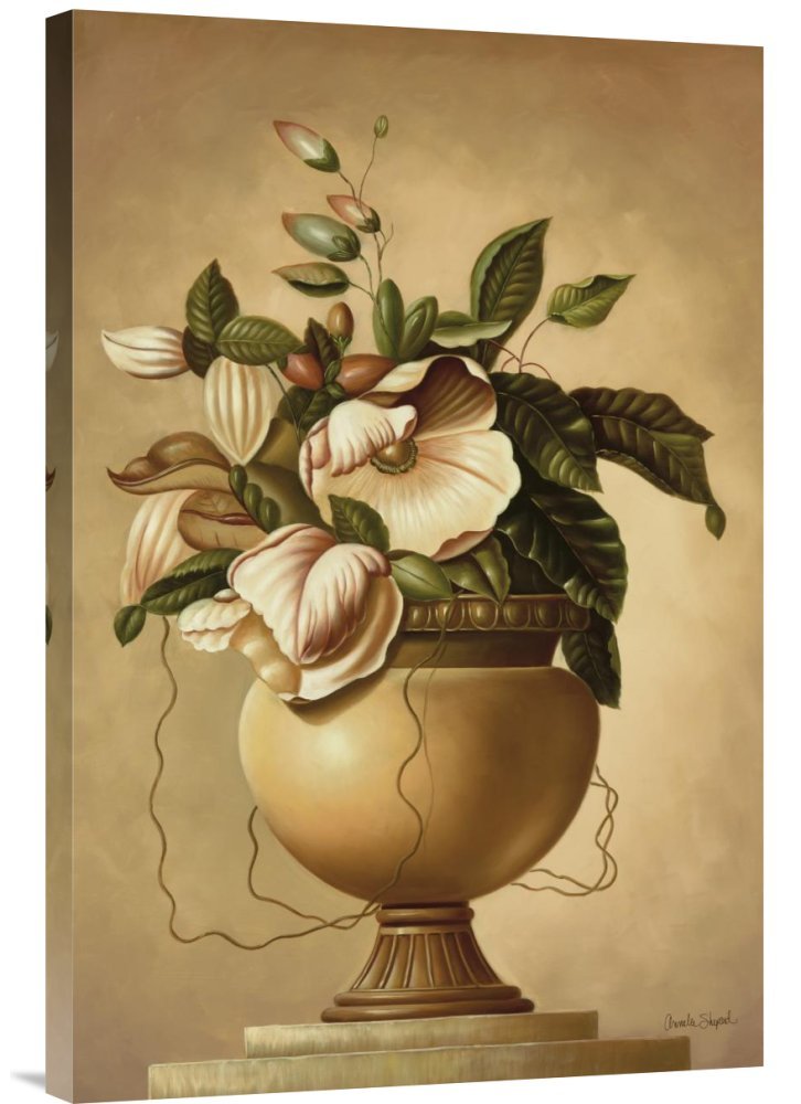 Annalee Shepard Golden Blossoms II Gallery Wrap Giclee Canvas Print - Premium Wall Art Decor for Living Room, Bedroom & Office - Handmade Floral Painting Reproduction