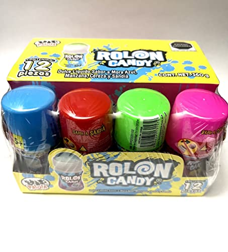 Rolon Candy - Sweet & Sour Rolling Liquid Candy (12 Count) | Fun Party Favors & On-the-Go Treats for Kids & Adults