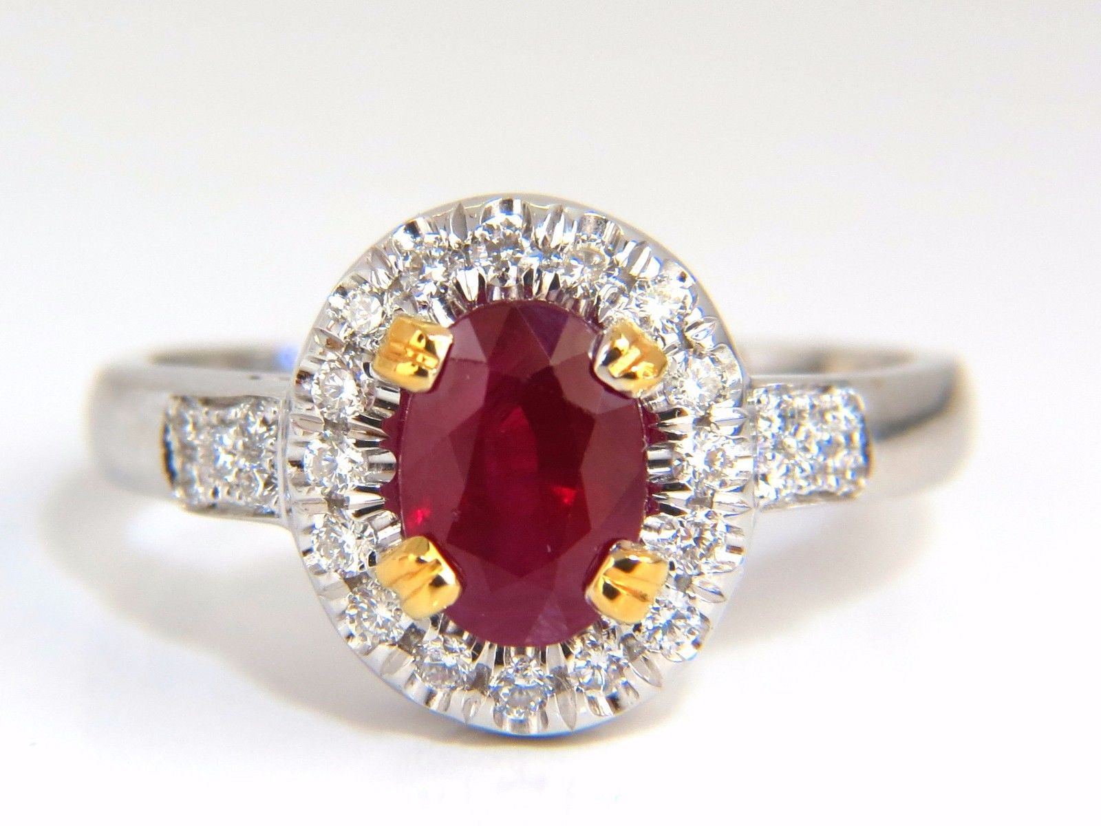 GIA Certified 1.95 Carat Natural Ruby and Diamond Ring in 18K Gold - Vivid Red Gemstone Engagement Ring for Women, Perfect for Weddings, Anniversaries, and Special Occasions