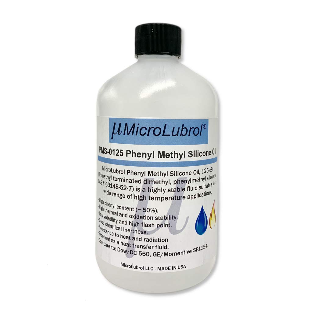High Temperature Silicone Oil - 125 CST Viscosity, 1 Pint (16 oz) - Corrosion Prevention for Automotive, Industrial & HVAC Applications