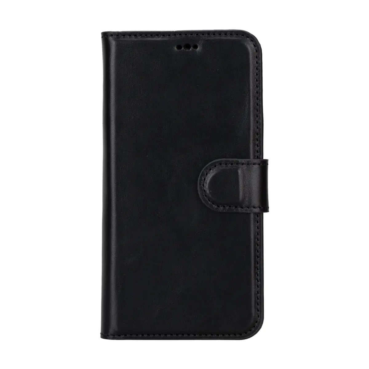 Premium Black Leather Wallet Case for iPhone 15 Pro - Slim Protective Cover with Card Slots | Perfect for Business, Travel & Everyday Use