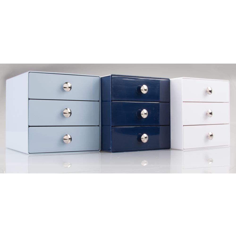 iDesign Plastic 3-Drawer Jewelry Box - Compact Storage Organizer for Jewelry, Cosmetics, Dental Supplies & Hair Care - 6.5