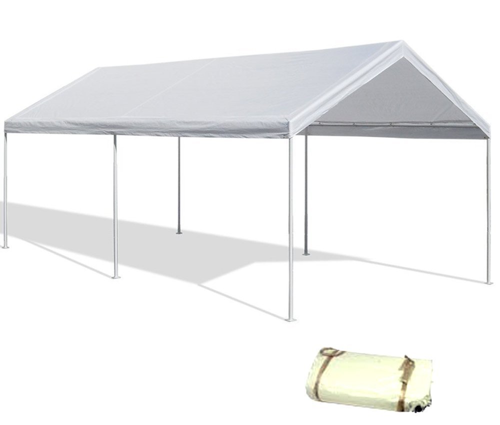 12'x20' White Canopy Replacement Cover - Durable Tarp Top Roof Canopy with Valanced Edge for Outdoor Events, Patio Shade & Backyard Protection