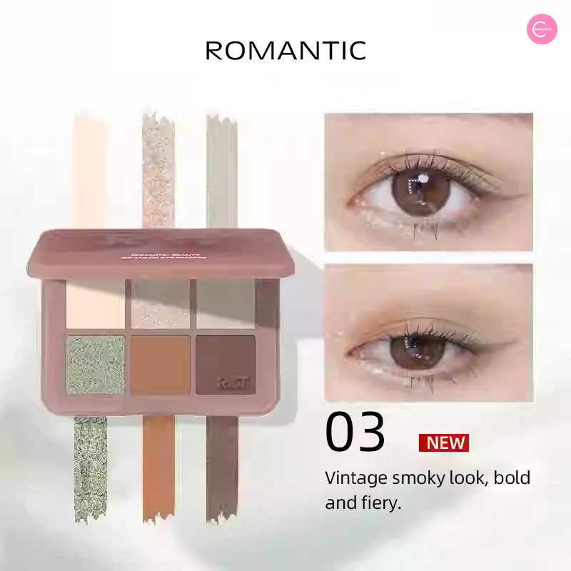 RMT Floral Sequence 6-Color Eyeshadow Palette - Long Lasting Pigmented Makeup for Day & Night Looks - Perfect for Parties, Weddings & Everyday Wear