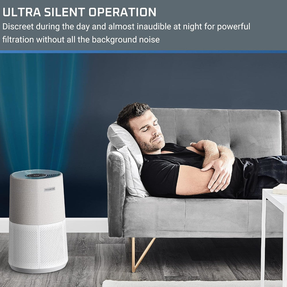 ROWENTA Pure Air City PU2840U1 Air Purifier for Home & Office - HEPA Filter, Removes Dust, Pollen & Pet Dander - Ideal for Allergies & Asthma Relief in Bedrooms, Living Rooms