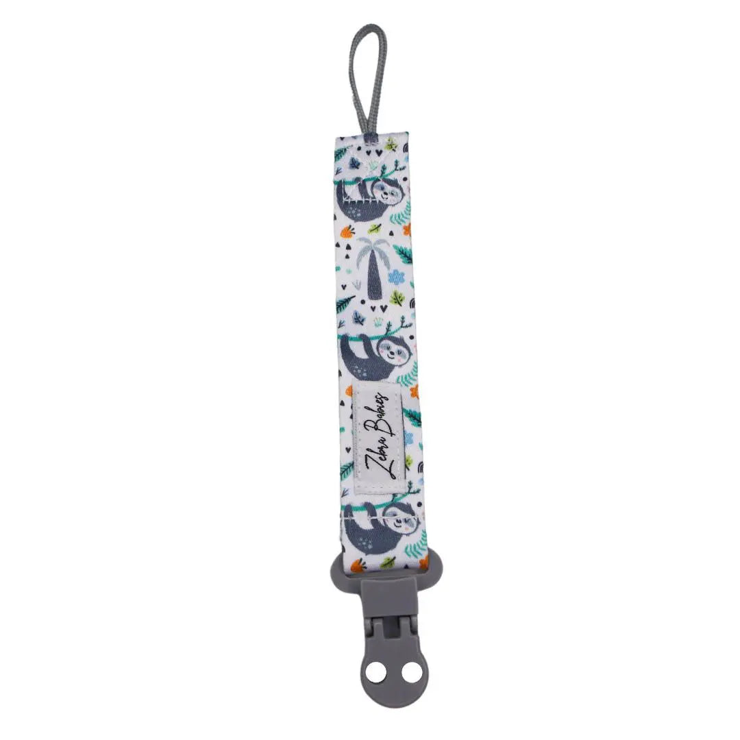 Zebra Babies Flexi Ribbon Pacifier Clip - Soft Silicone Dummy Holder for Newborns & Infants - Perfect for Strollers, Car Seats & Baby Carriers