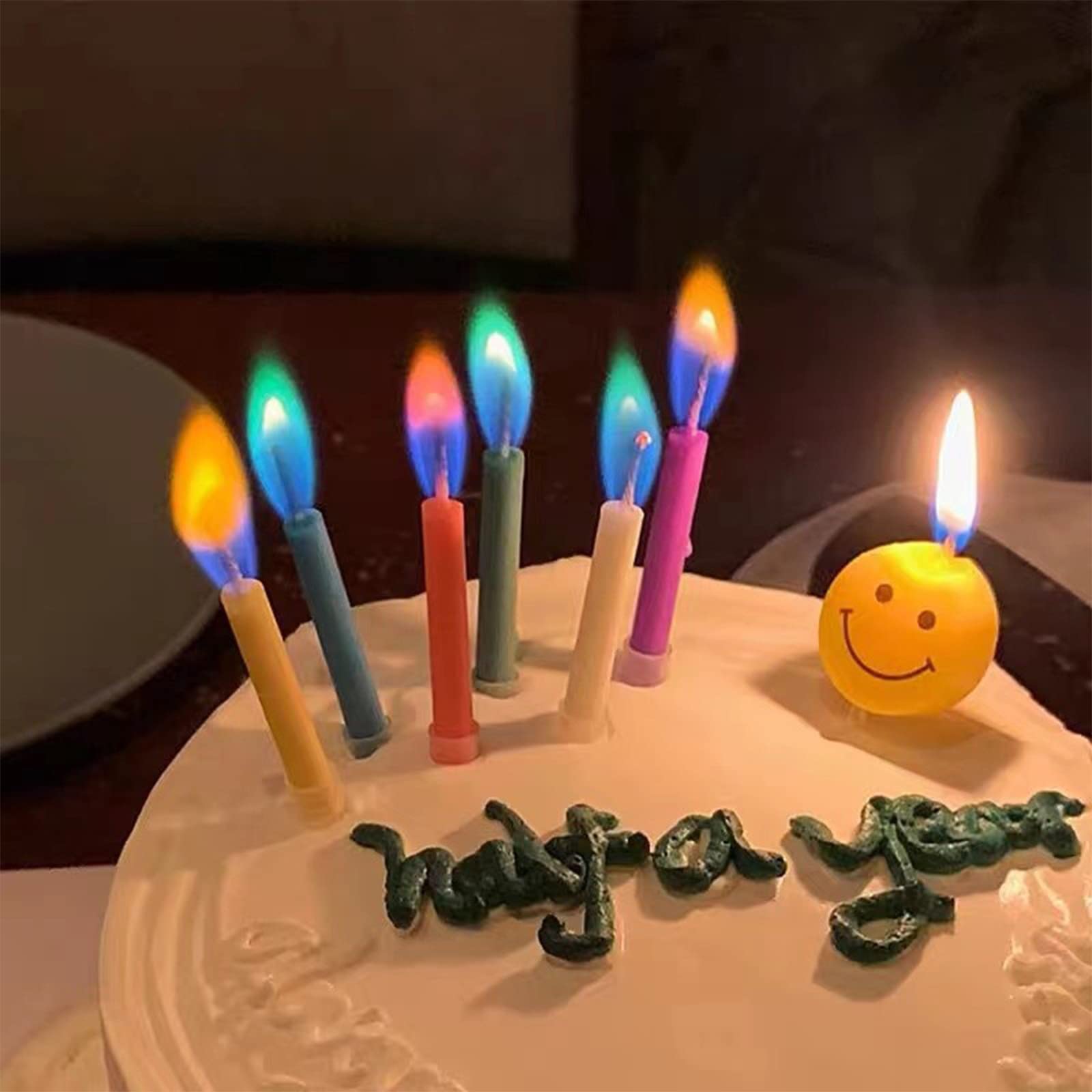 Happy Birthday Cake Candles Set - 24 Multicolor 6cm Candles with Fun Candle Holders for Magical Celebrations | Perfect for Birthday Parties, Anniversary Cakes & Special Occasions