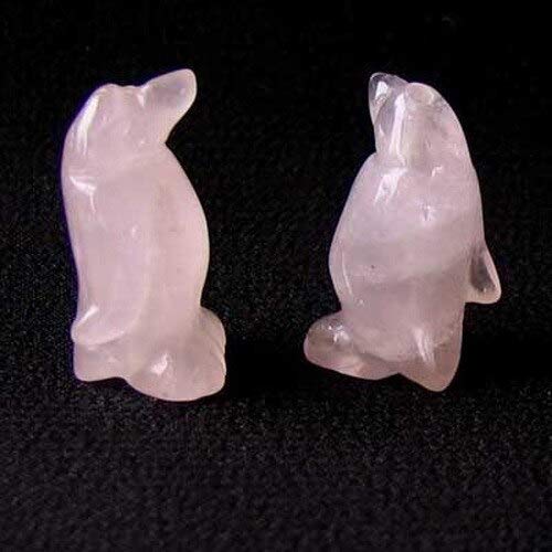 Rose Quartz Penguin Beads for Jewelry Making - Hand Carved Gemstone Beads for DIY Necklaces, Bracelets, Earrings - Perfect for Gifts & Craft Projects