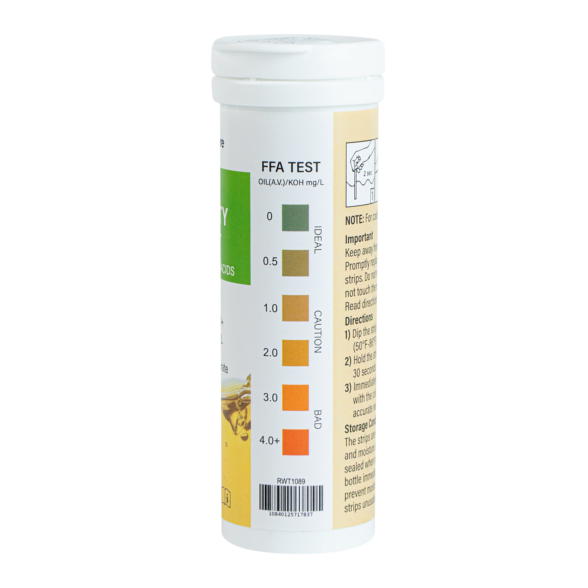Be Safe Frying Oil Quality Test Strips - Low Range (100 Count) | Fast & Accurate Cooking Oil Testing for Restaurants & Home Kitchens