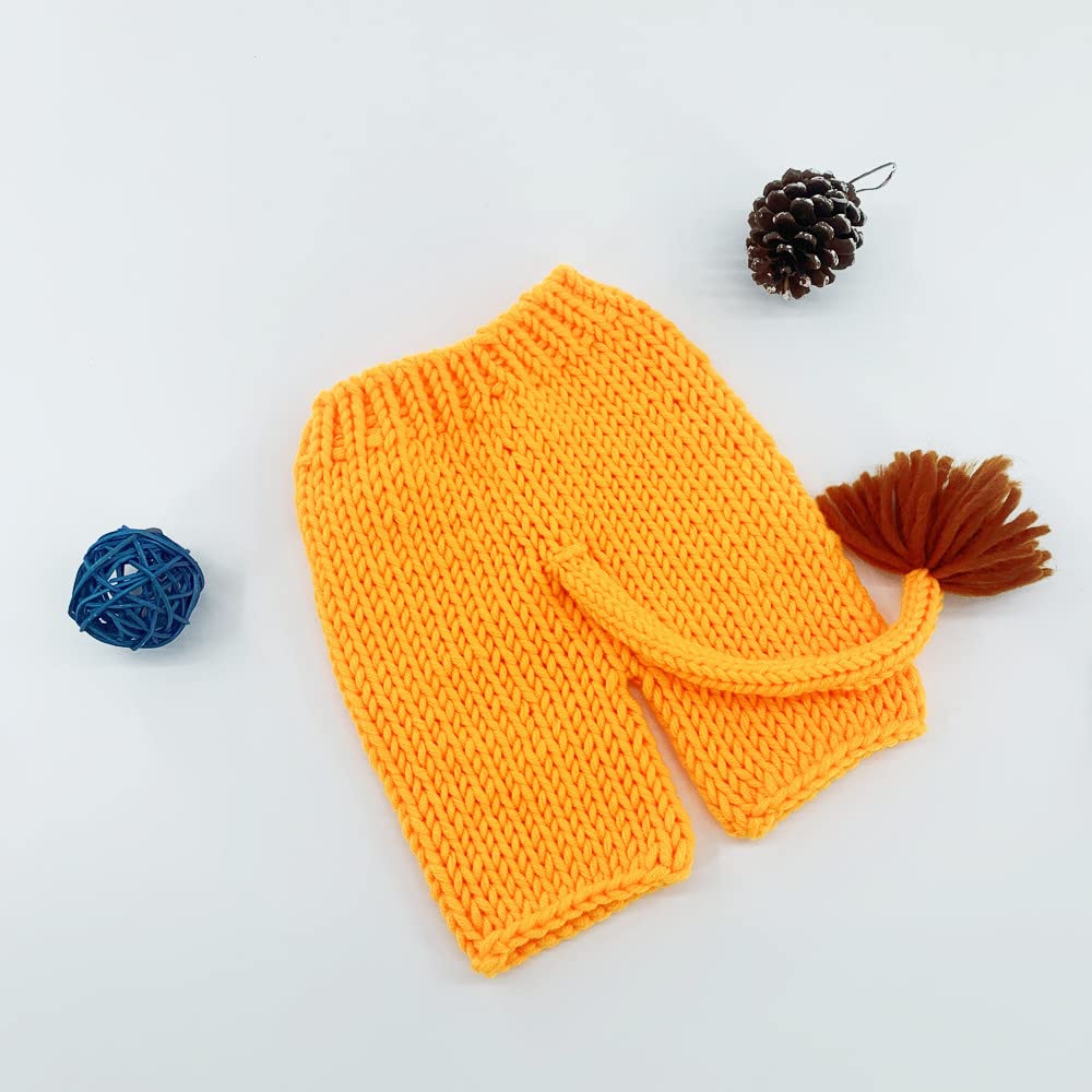 AIXIANG Handmade Baby Lion Costume Set - Newborn Halloween Outfit with Cap & Pants for Photo Props | Perfect Halloween Gift for Baby Boys | Great for Halloween Parties, Photoshoots & Dress-Up