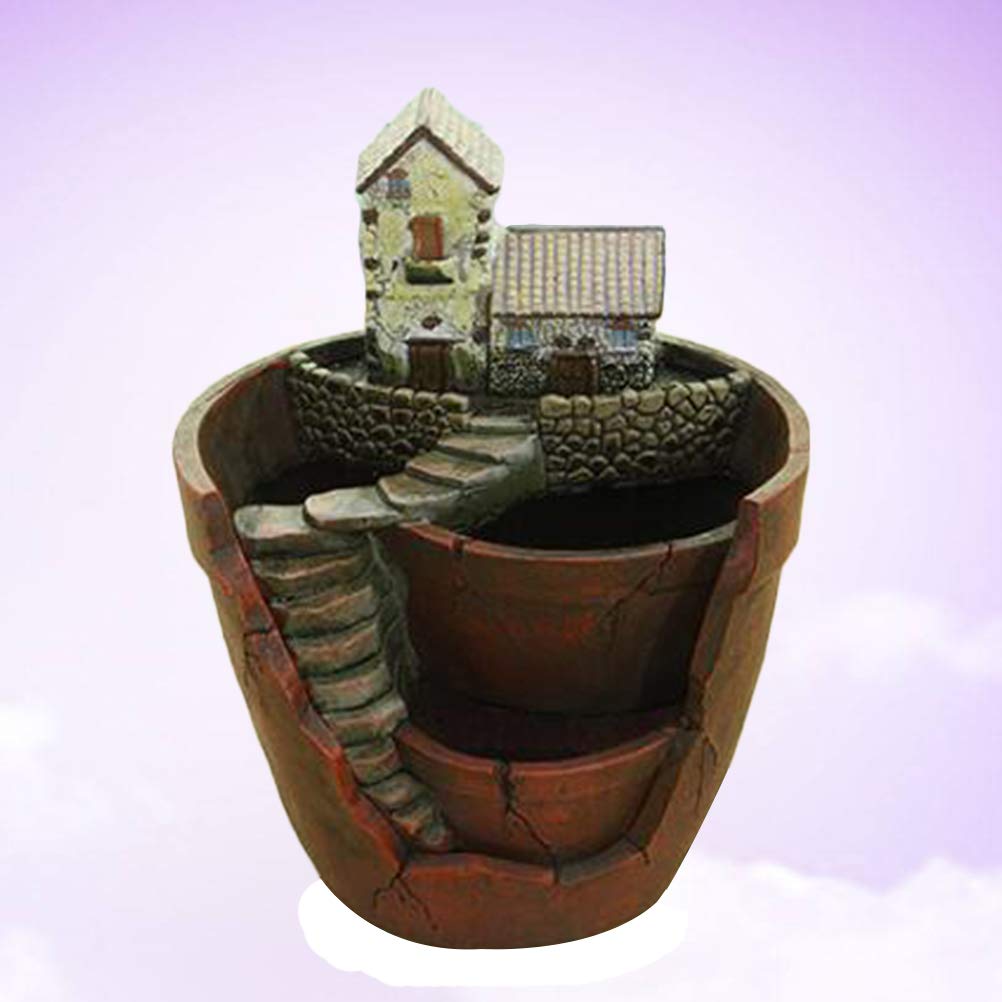 Hanging Flower Pots - Resin Planters with Artificial Flowers for Indoor & Outdoor Garden Decor - Perfect for Balcony, Patio, and Home Decoration
